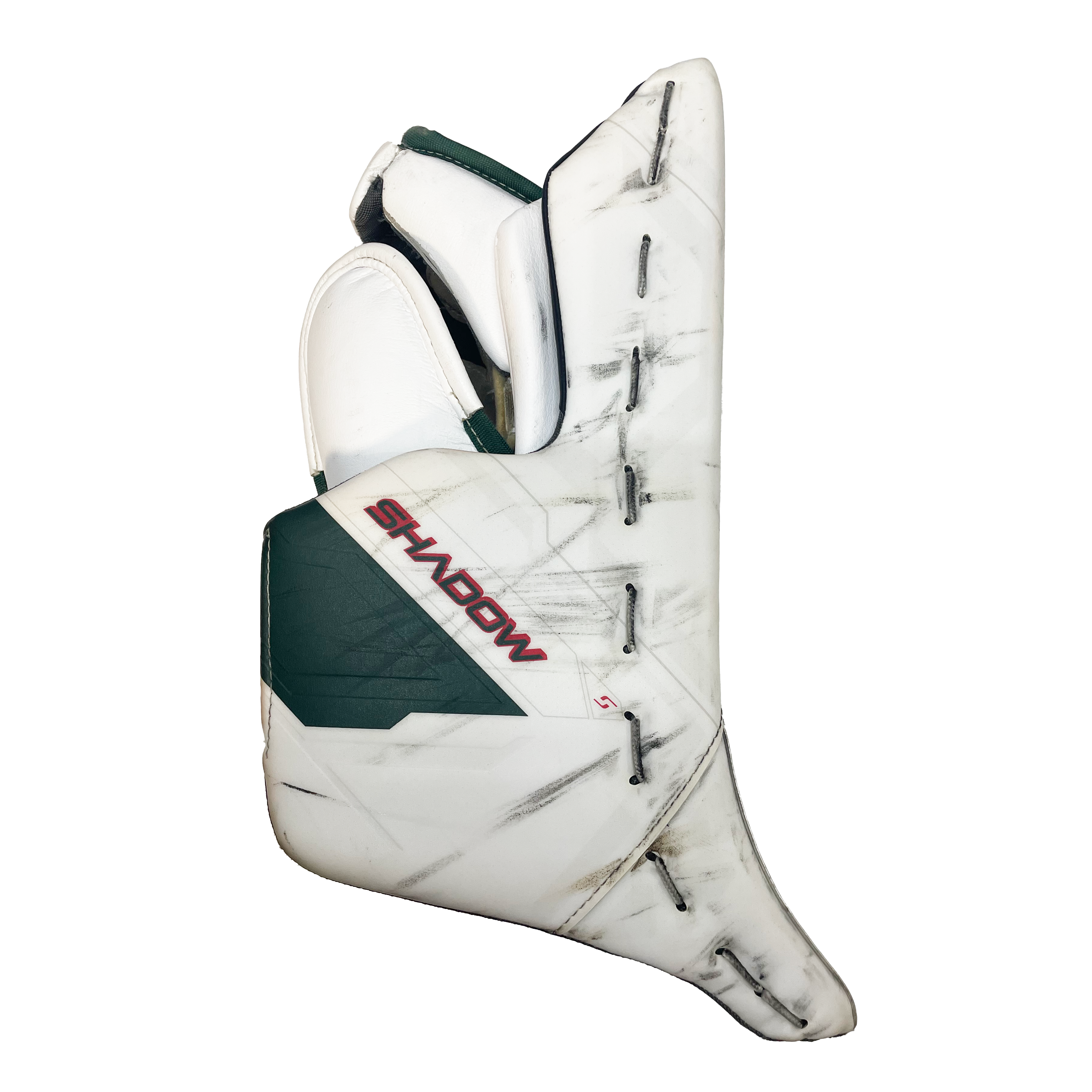 Bauer Supreme Shadow - Used Pro Stock Goalie Blocker (White/Green/Red)